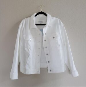 Ann Taylor White Jean Jacket Versatile Denim for Petites